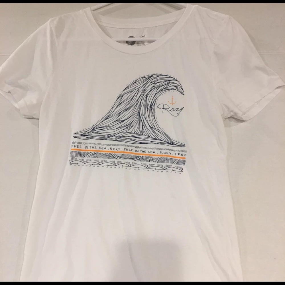 ROXY Wave Anchor White Tshirt Large